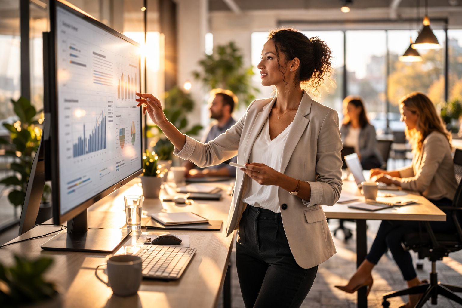 Analyzing data in a modern office