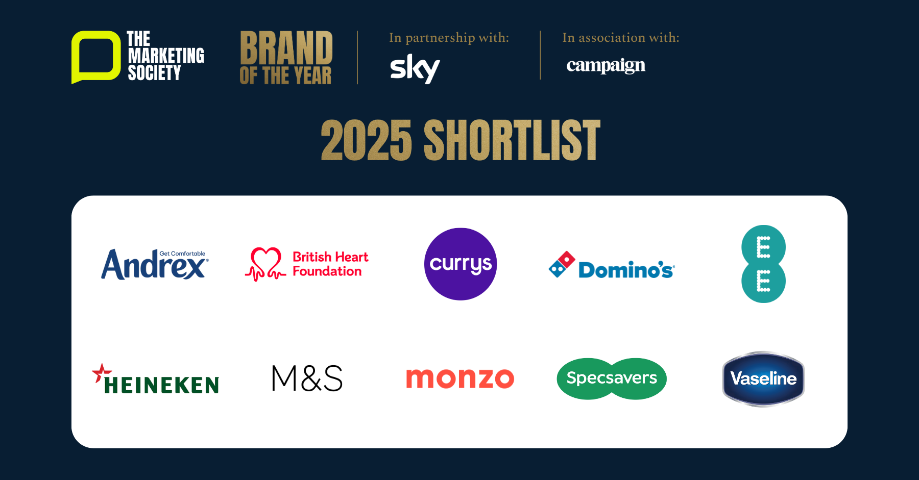 The Marketing Society Brand of the Year Shortlist 2025