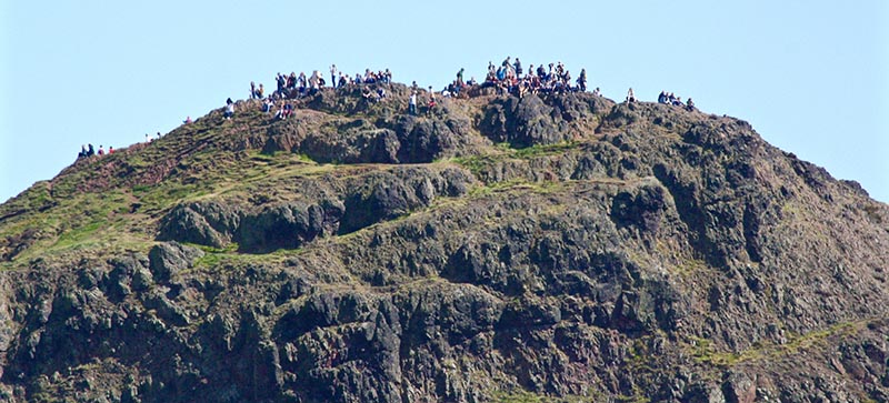 On a nice day Arthur’s Seat is very popular.