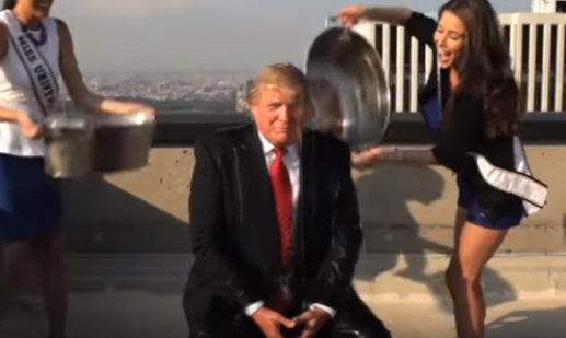 Fig 4 Donald takes the ALS Ice Bucket challenge in 2014 and nominates sons and Obama