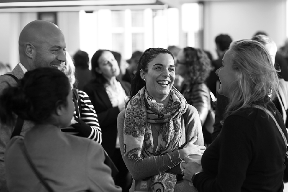 People talking and laughing