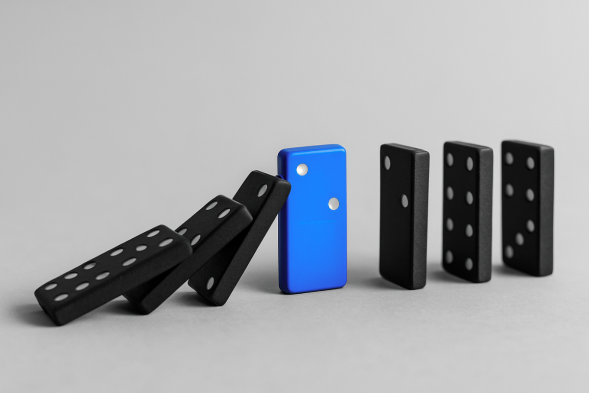Dominos stopped from falling