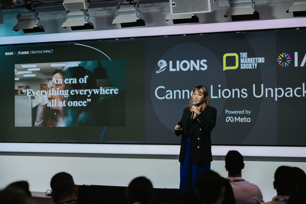 Rica Facundo talking at Cannes Lions Unpacked in Singapore