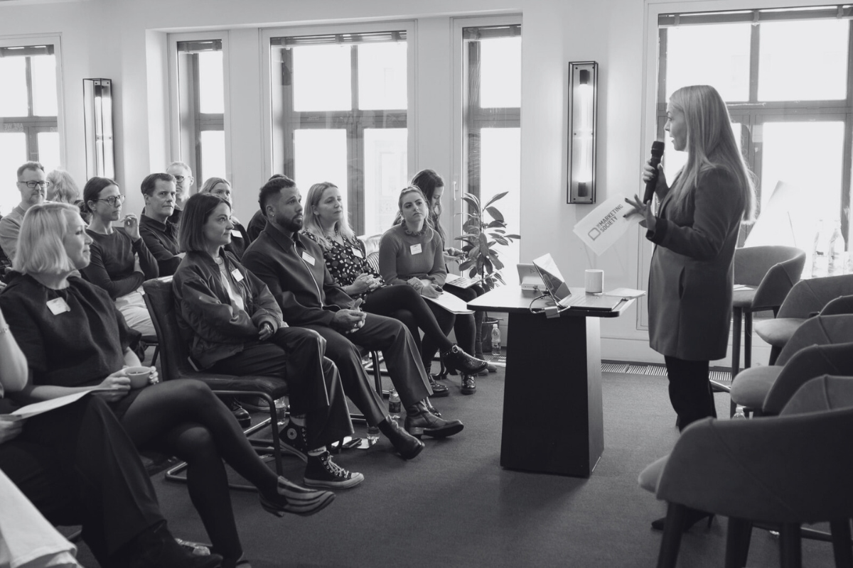 Speaker talking to audience