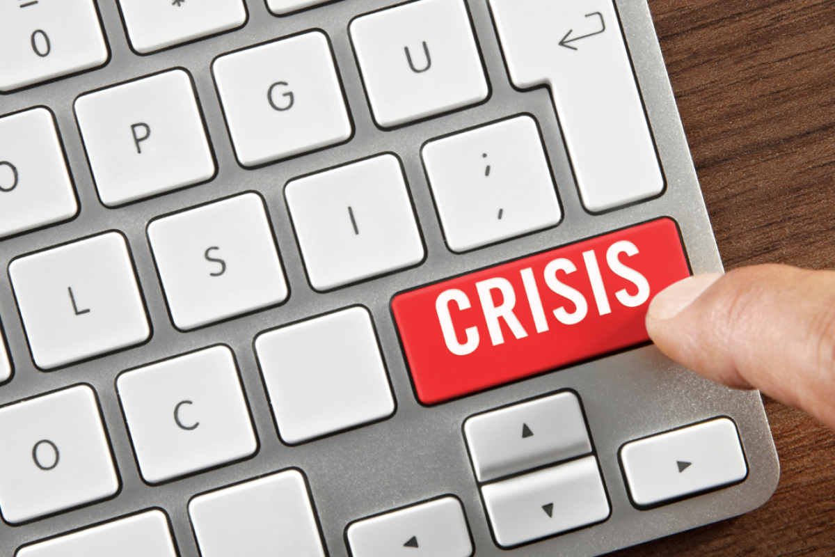 Credit: Keyword with word crisis in red 