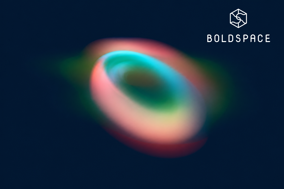 Glowing nebula ring in soft blues