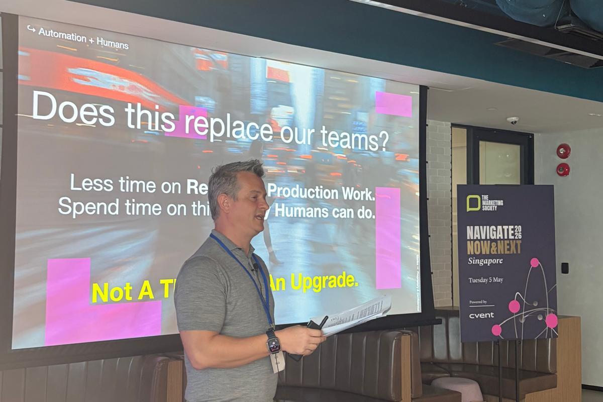 Scott presenting at Navigate: Now & Next 2026 Singapore