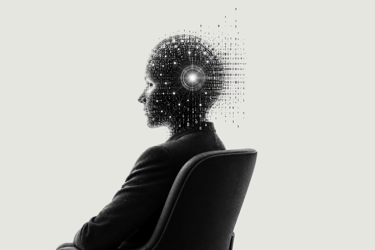 non human in chair