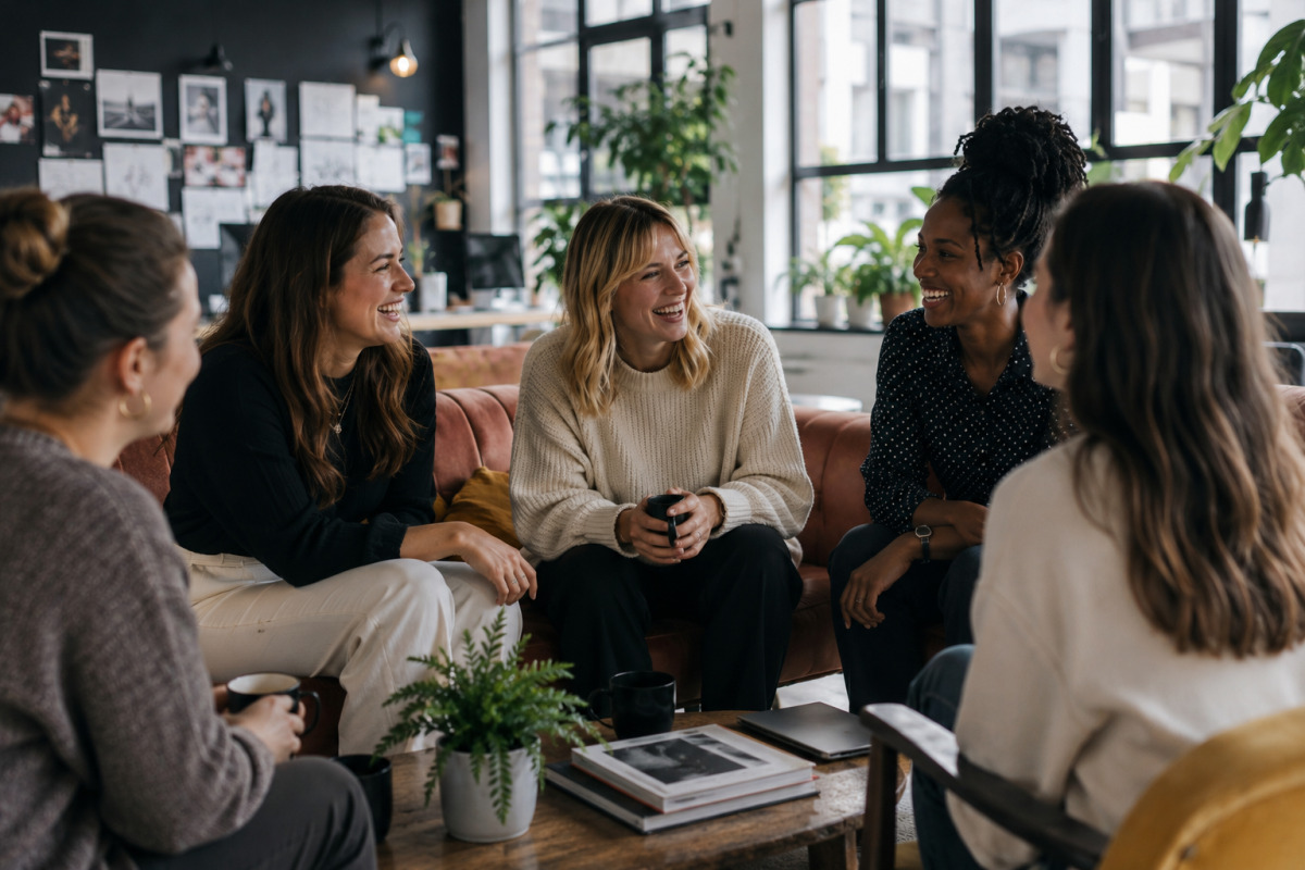 Inclusive team connecting in a supportive workplace