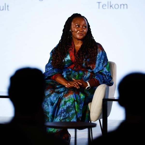 Gugu Mthembu on stage in Cannes