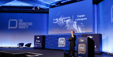 Sharry Cramond on stage at The Marketing Society Global Conference