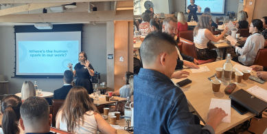 People taking part in a The Marketing Society workshop