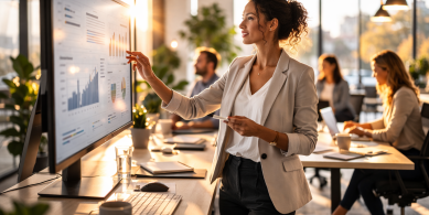 Analyzing data in a modern office