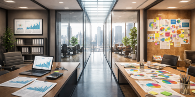 Modern office with creative contrast