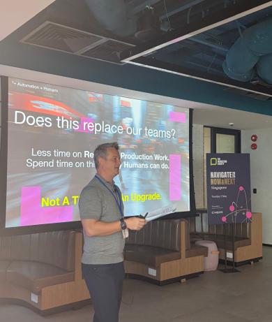 Scott presenting at Navigate: Now & Next 2026 Singapore