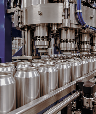 Cans in a factory