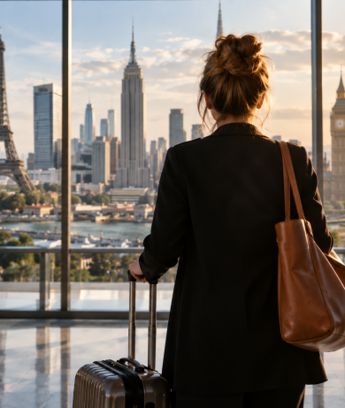 Global Traveler at Golden Hour 